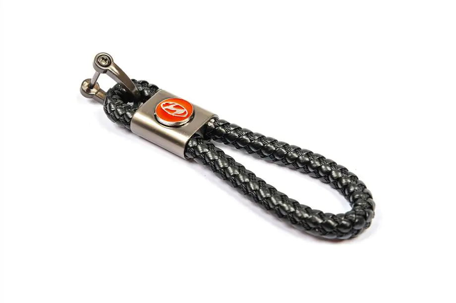 Hyundai Leather Keychain V1 with Hyundai Logo Image
