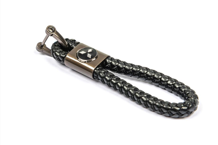 Mitsubishi Leather Keychain V1 with Mitsubishi Logo Image