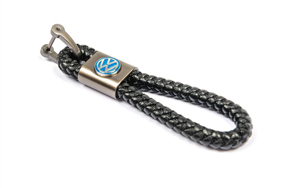 Volkswagen Leather Keychain V1 with Volkswagen Logo Image