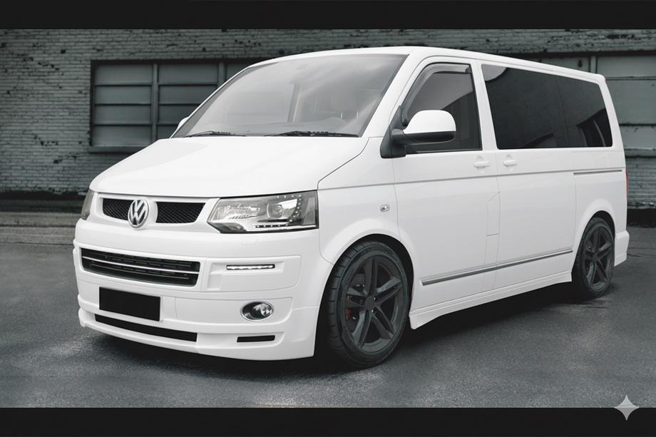 Volkswagen T5 2010-2015 Front bumper lip ABT Original (primed for painting) Photo 1