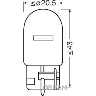 Indicator Bulb Osram 7505 W21W 12V 21W W3x16d (1 pc) photo 2
