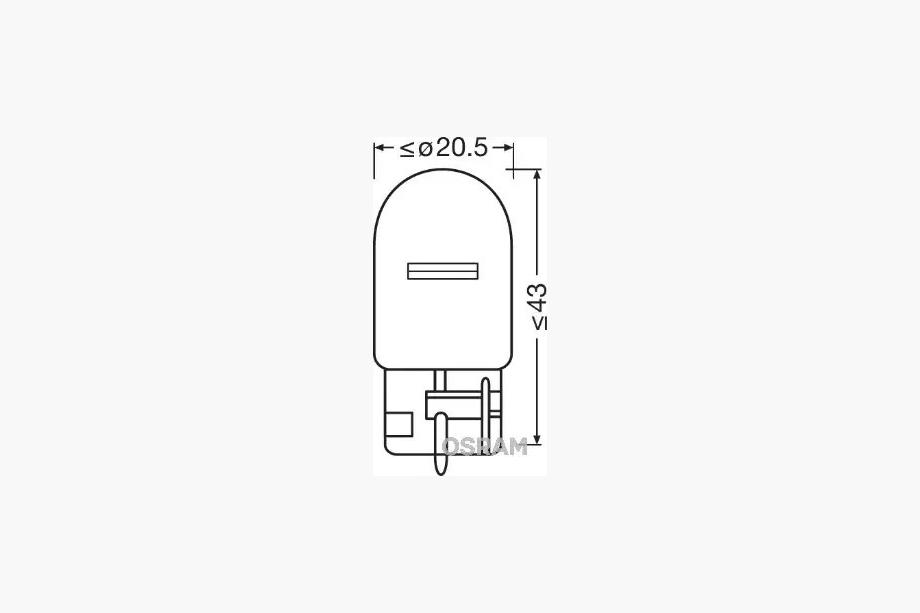Indicator Bulb Osram 7505 W21W 12V 21W W3x16d (1 pc) Photo 2