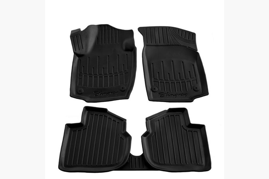 Skoda Rapid 2012-2019 Stingray 3D Rubber Floor Mats (5 pcs, Polyurethane) Image