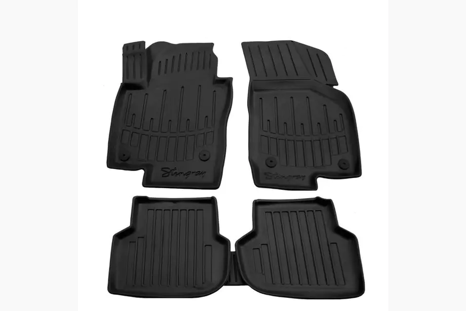 Volkswagen Jetta 2011-2018 Stingray 3D Rubber Floor Mats (5 pcs, Polyurethane) Image
