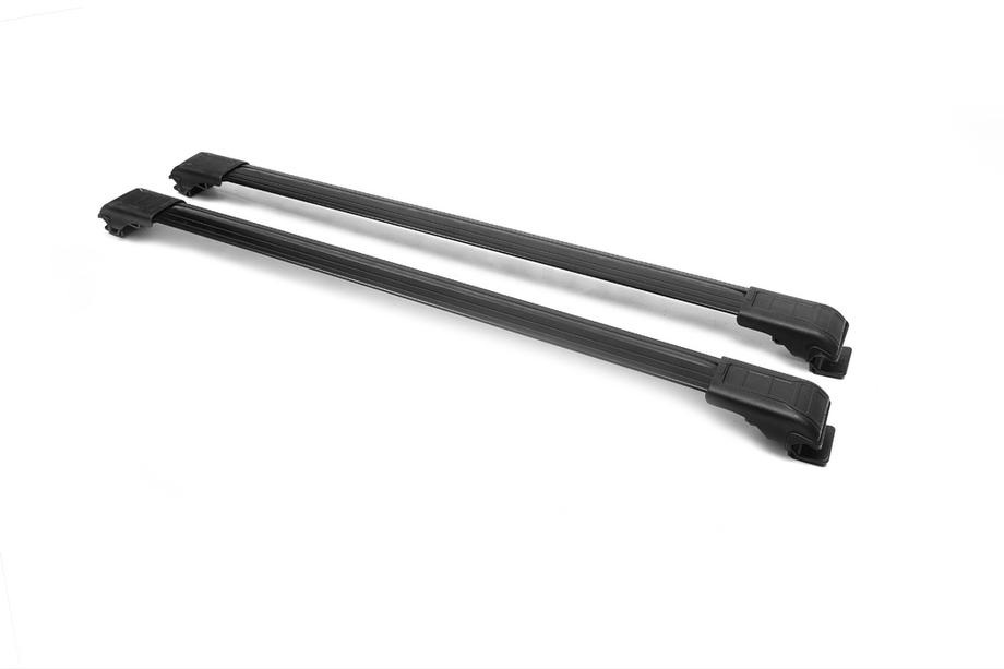 Renault Duster 2018-2024 Lockable roof cross bars for railings Wingbar V1 (2 pcs) Black Photo 16