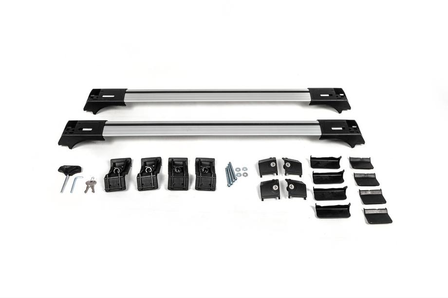 Lockable roof bars for standard roof rails Skybar V1 (2 pcs) up to 140cm, grey Photo 11