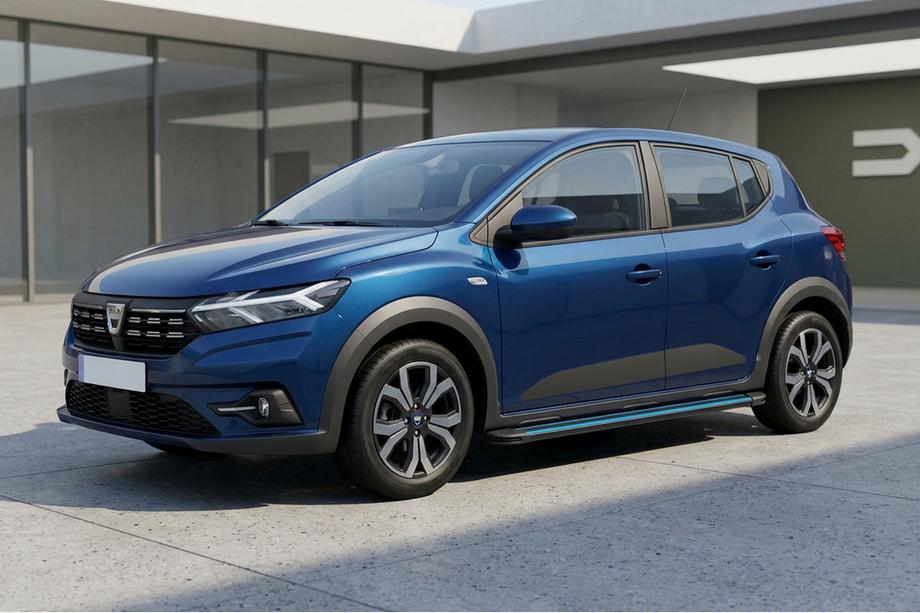 Dacia Sandero 2021- Side Steps Maya Blue (2 pcs, Aluminum) Image