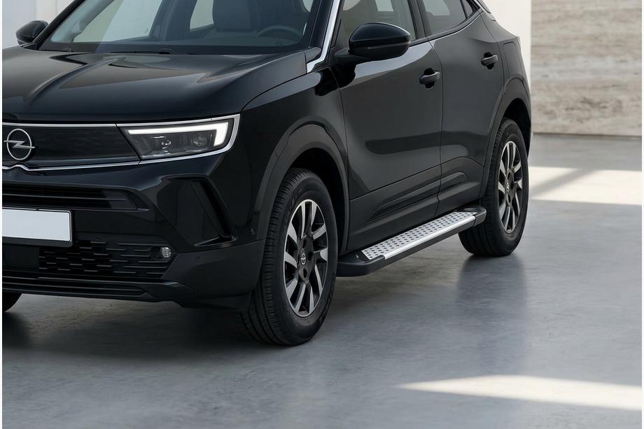 Opel Mokka 2021- Side Steps Allmond Grey (2 pcs, Aluminum) Image