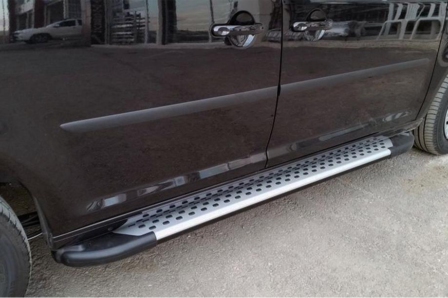 Volkswagen Caddy 2020- Side Steps Allmond Grey (2 pcs, Aluminum) Maxi Base Image