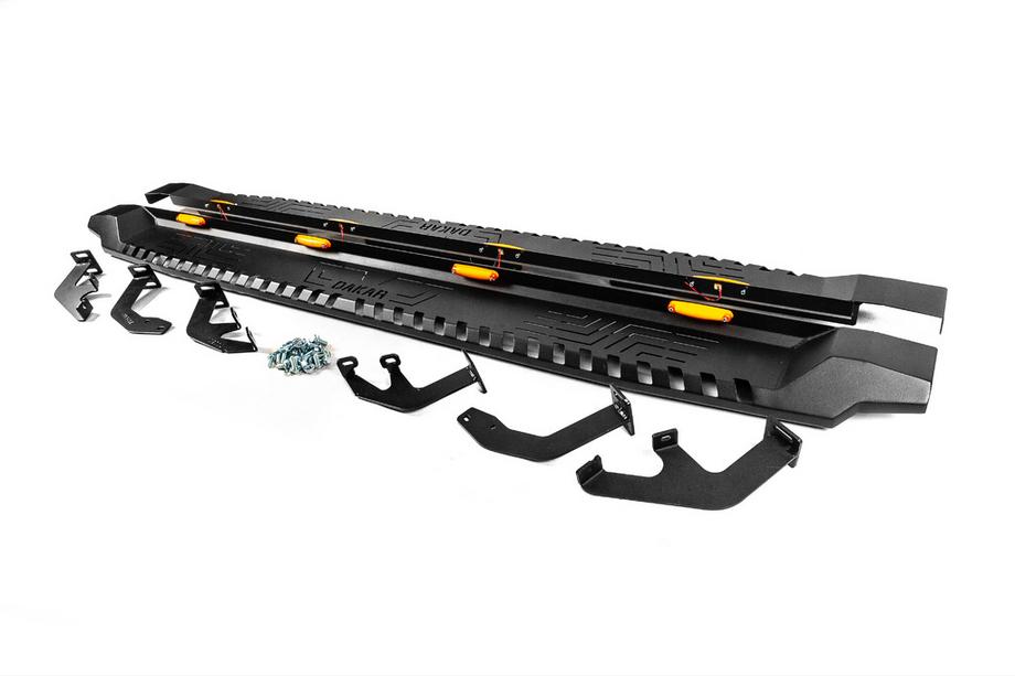 Toyota Hilux 2015- Side Steps Dakar V1 with LED (2 pcs, metal) Photo 7