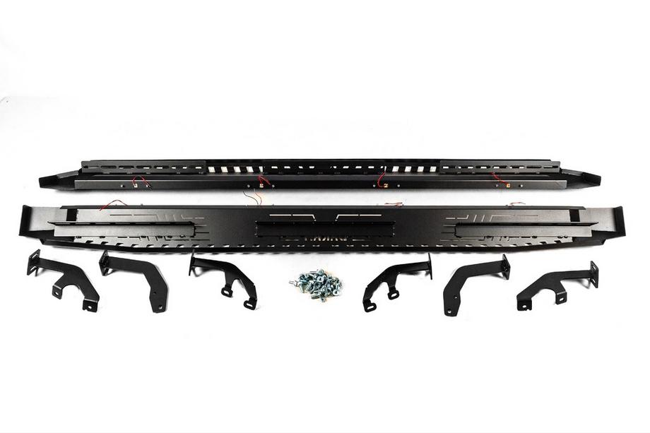 Toyota Hilux 2015- Side Steps Dakar V1 with LED (2 pcs, metal) Photo 8