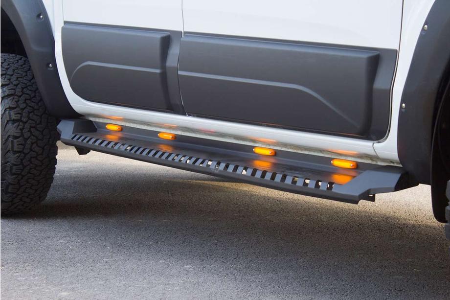 Nissan Navara 2006-2015 Side Steps Dakar V1 with LED (2 pcs, metal) Photo 2