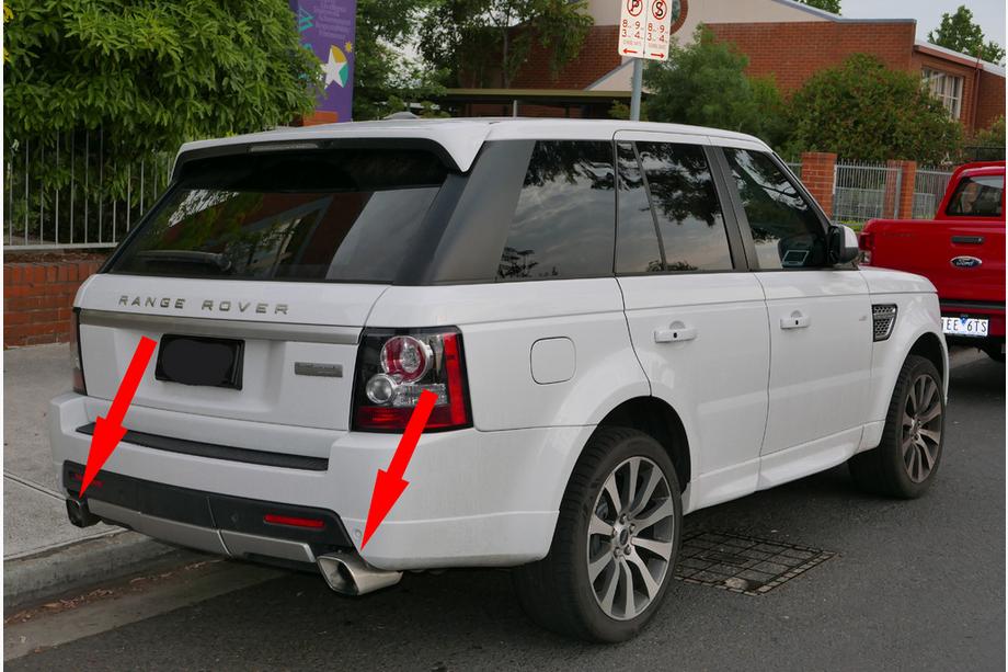 Range Rover Sport 2005-2013 Exhaust Tips V2 (2 pcs, stainless steel) Image