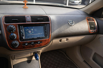 Honda Civic Sedan VII 2001-2006 Dashboard Trim Dark Wood photo 1