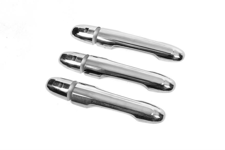 Mercedes Vito W639 2004-2014 Chrome door handle covers with square hole (3 pcs, stainless steel) Image