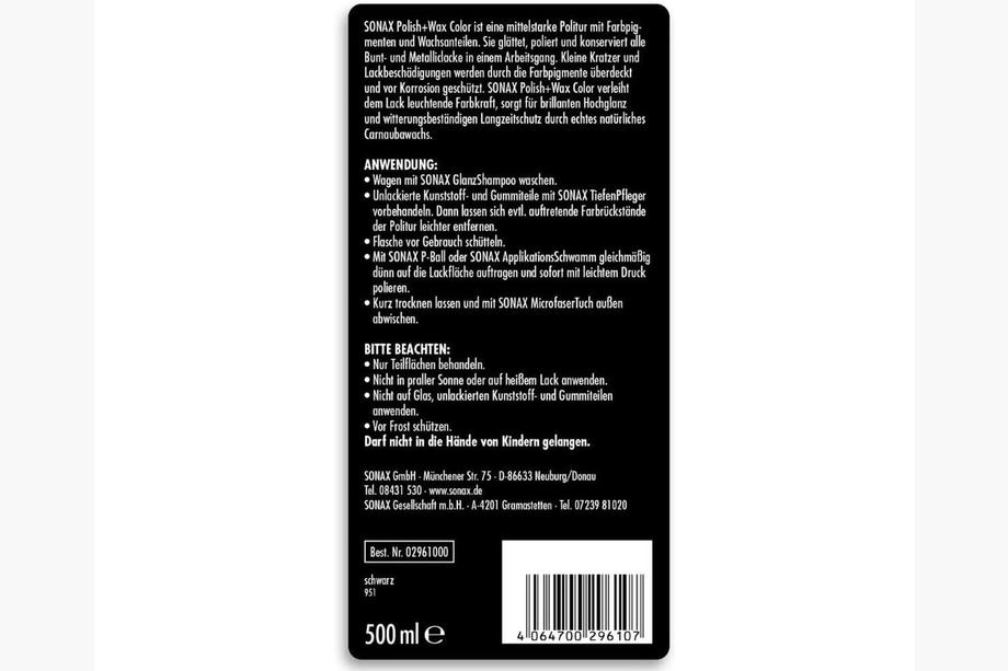 Sonax NanoPro Color Polish with Wax Black 500ml Photo 2