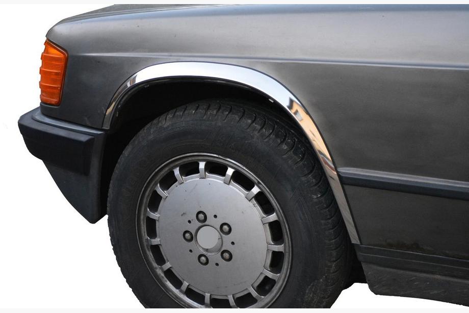 Mercedes W201 (190) 1982-1993 Fender Trim 1982-1989 (4 pcs, Stainless Steel) Image