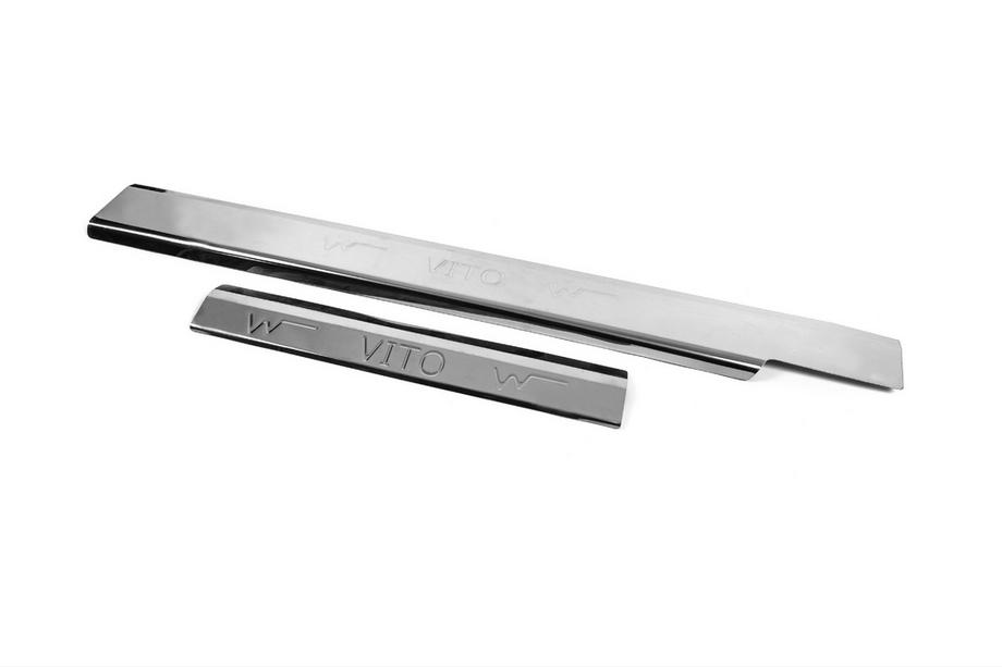 Mercedes Vito W638 1996-2003 Clearance! Interior door sill protectors Carmos V3 (2 pcs, stainless steel) Image