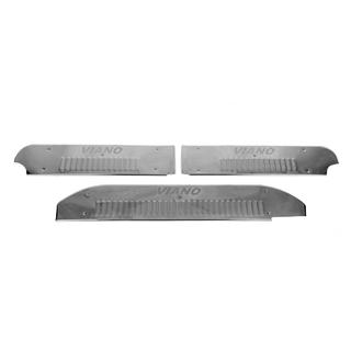 Interior door sill protectors Carmos V4 stainless steel Mercedes Viano 2004-2014 photo 2