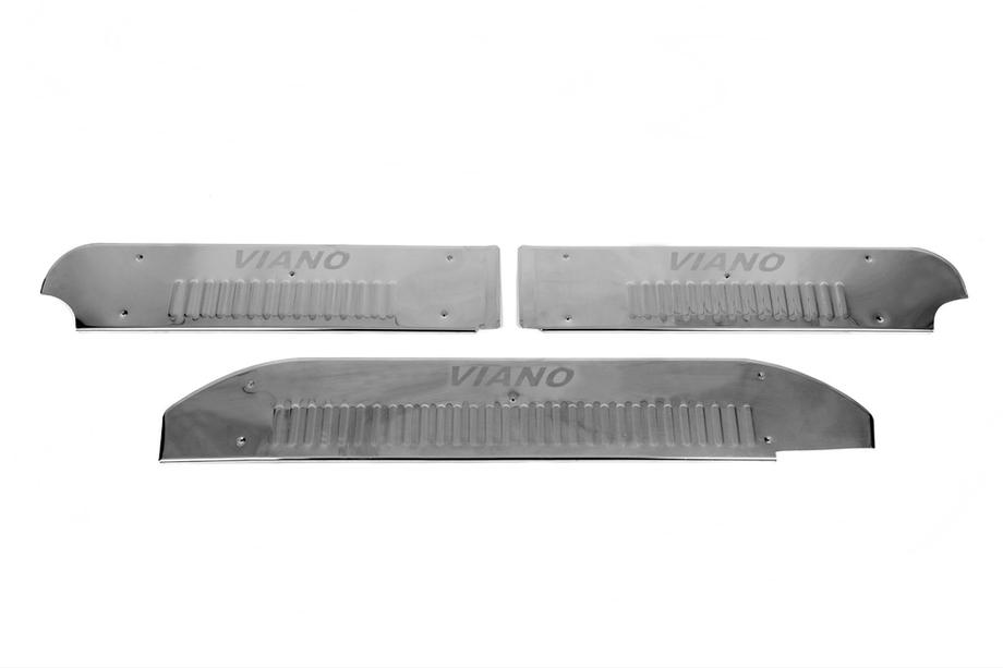 Mercedes Viano 2004-2014 Interior door sill protectors Carmos V4 stainless steel Photo 2