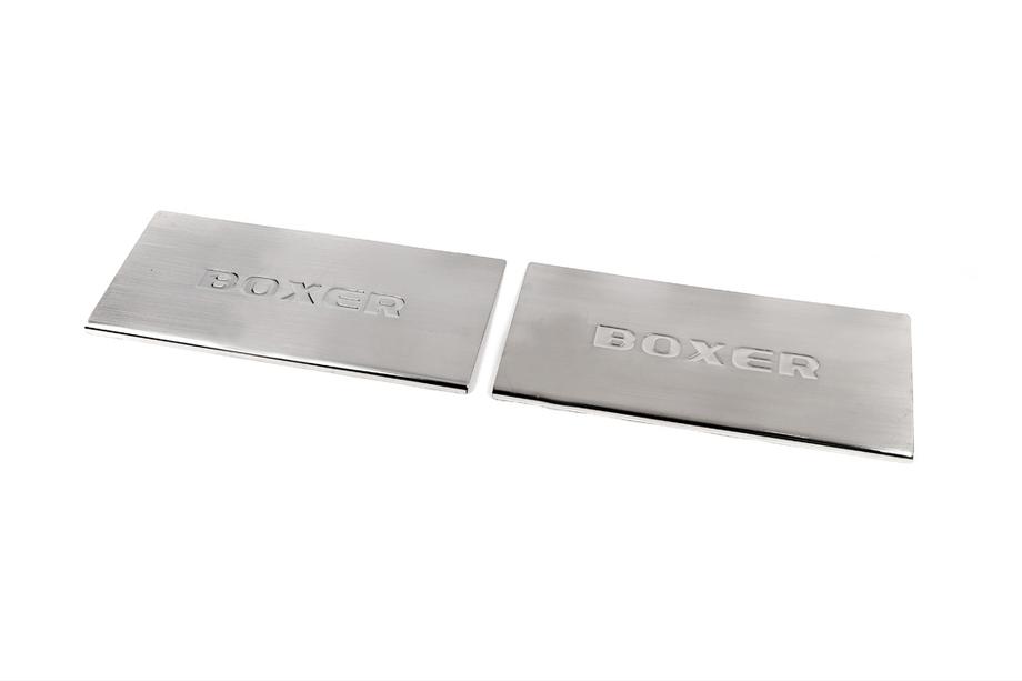 Peugeot Boxer 2006-2025 Interior door sill protectors Carmos V2 (2 pcs, stainless steel) Image