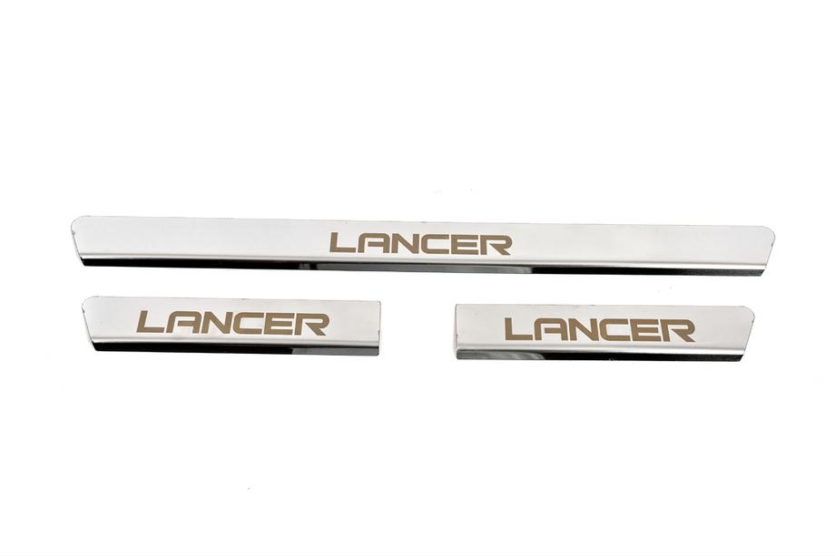 Mitsubishi Lancer 9 2004-2008 SALE! Carmos Door Sill Protectors (3 pcs, Stainless Steel) Photo 1