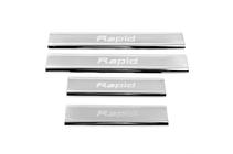 Skoda Rapid 2012-2019 Door Sill Protectors Carmos V2 (4 pcs, Stainless Steel) photo 2