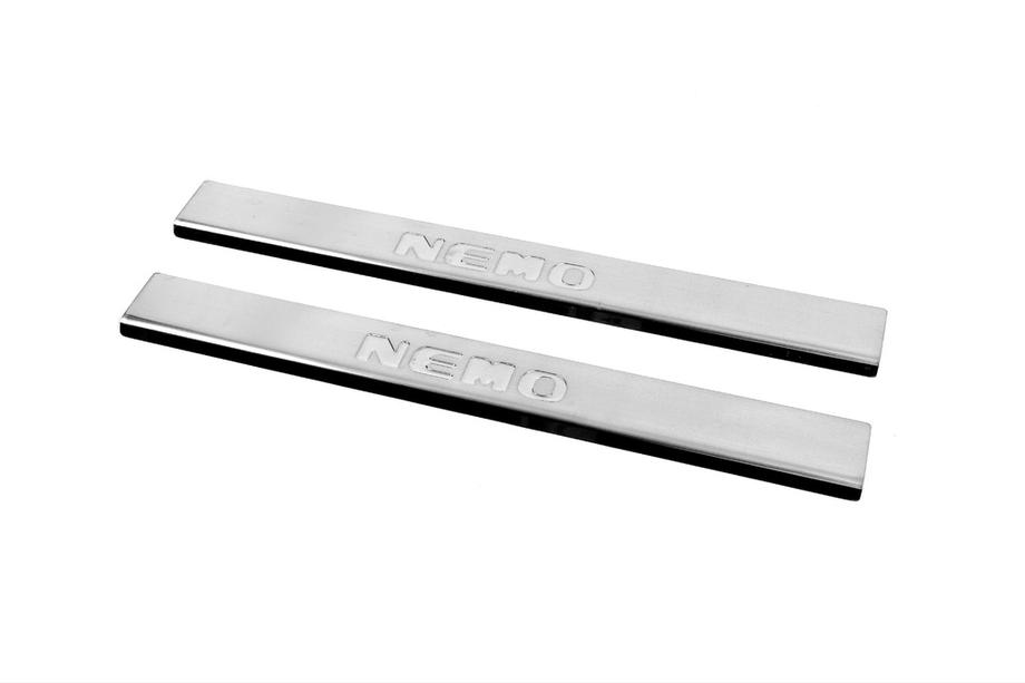 Citroen Nemo 2007-2017 Door Sill Protectors Carmos V2 (2 pcs, Stainless Steel) Image