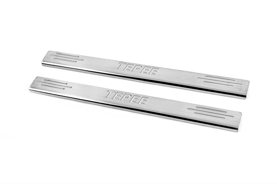 Peugeot Partner Tepee 2008-2018 Carmos V2 Stainless Steel Door Sill Covers Image