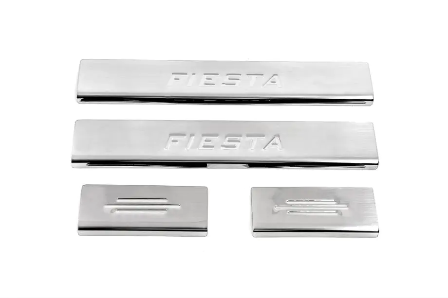 Ford Fiesta 2002-2008 Stainless Steel Door Sill Protectors Carmos V2 (4 pcs) Photo 1