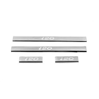 Door Sill Protectors Carmos V2 (4 pcs, Stainless Steel) Hyundai I-20 2008-2012 photo 2