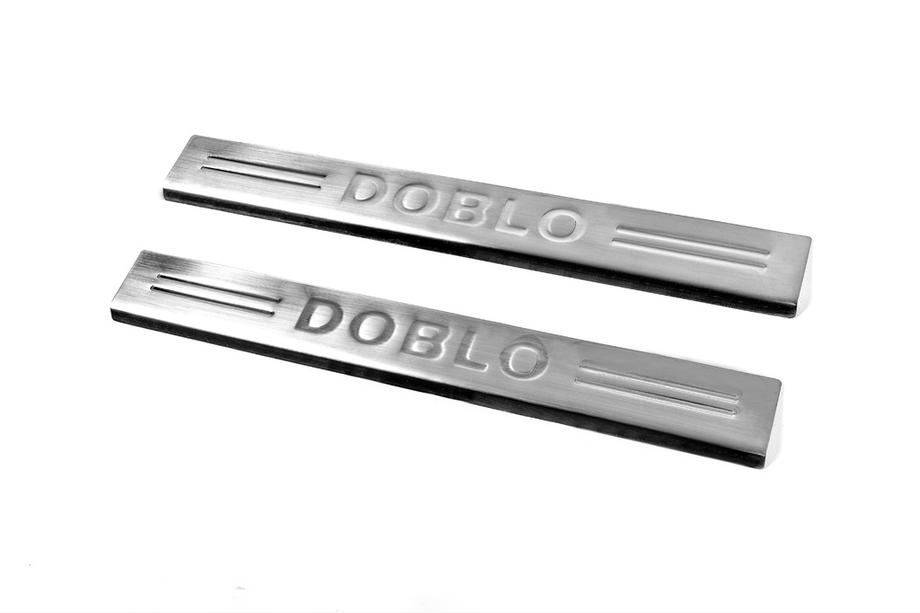 Fiat Doblo I 2005-2010 Door Sill Protectors V4 (Carmos, 2 pcs, Stainless Steel) Image