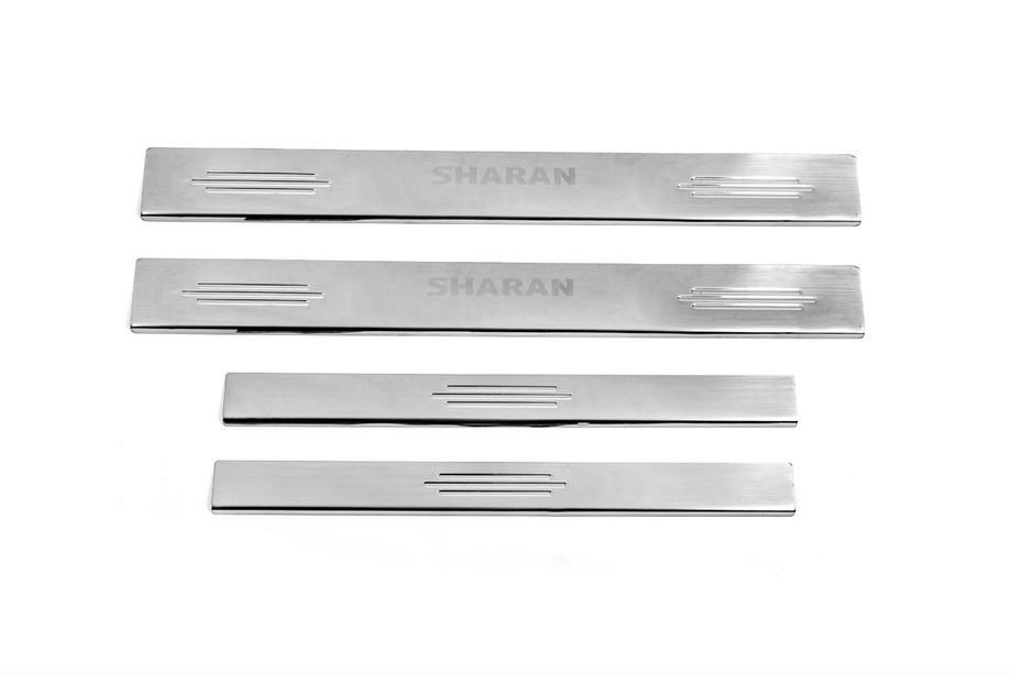 Volkswagen Sharan 1995-2010 Door Sill Protectors Carmos V2 (4 pcs, Stainless Steel) Photo 2