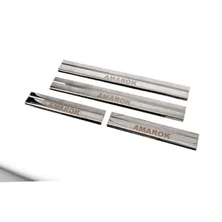 Door Sill Protectors Carmos V3 (4 pcs, Stainless Steel) Volkswagen Amarok 2010-2022 photo 2
