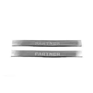 Door Sill Protectors V2 (Carmos, 2 pcs, Stainless Steel) Peugeot Partner 1996-2008 photo 2