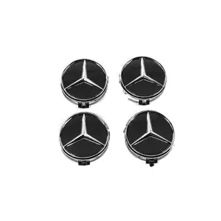 Wheel center caps 70/75 mm with ring (4 pcs, black) photo 2