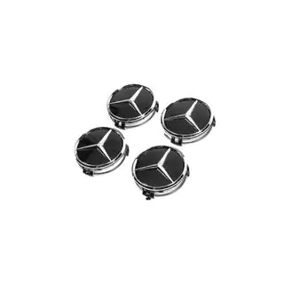 Wheel center caps 70/75 mm with ring (4 pcs, black) photo 3
