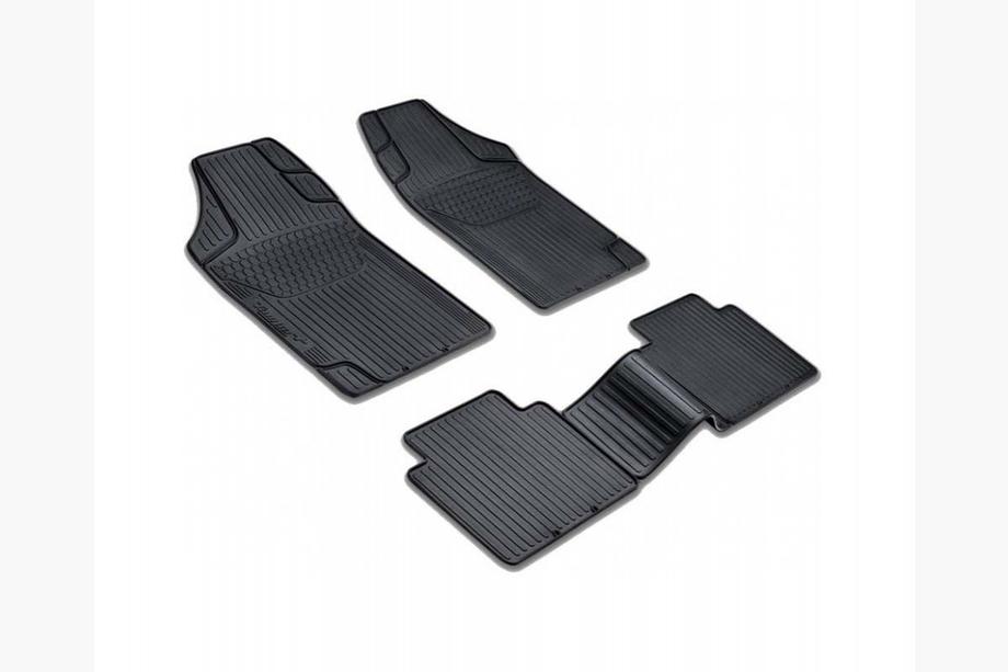 Universal Rubber Floor Mats (4 pcs, PUFI BENT Black) Image