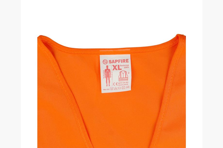 Safety Vest XL Orange SH-028 SAPFIRE Photo 5