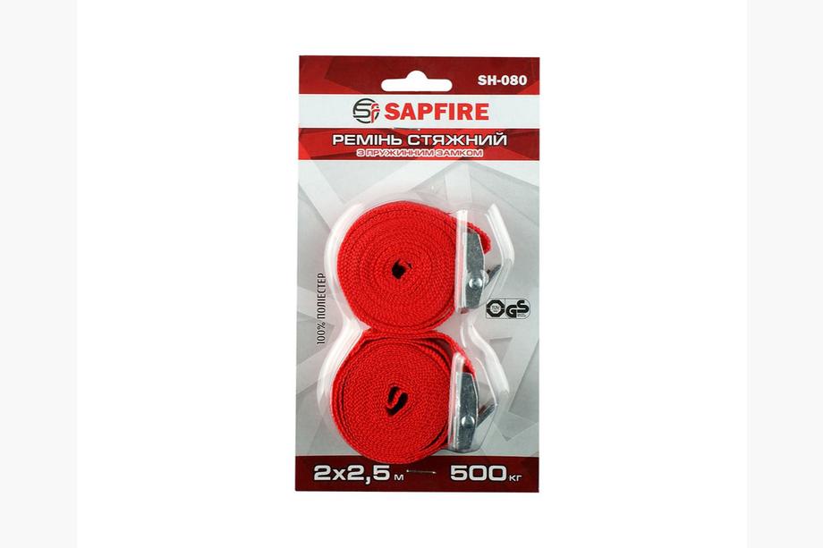Tie Down Strap with Spring Buckle 500 kg 2x2.5 m SH-080 SAPFIRE Photo 4
