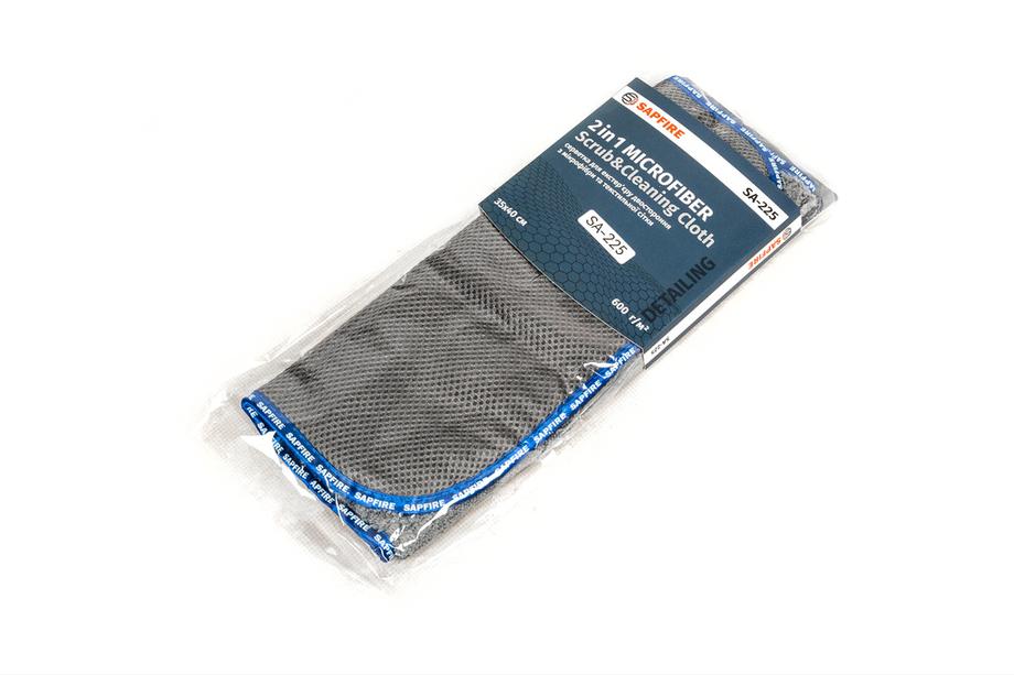 Double-Sided Microfiber Cloth with Textile Mesh 35x40 cm SA-225 SAPFIRE Photo 4