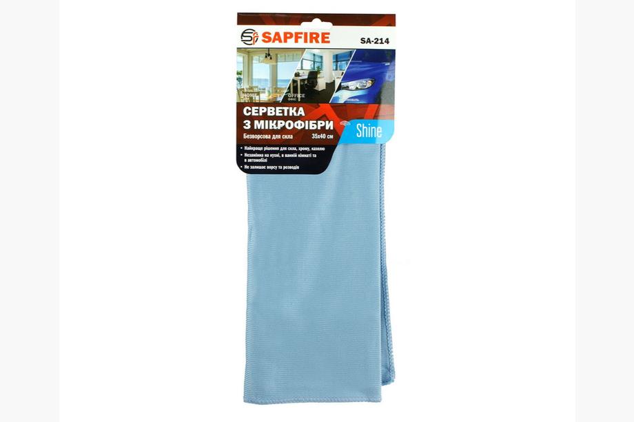Glass Cleaning Wipes 35x40 cm Blue SA-214 SAPFIRE Shine Image