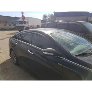 Window Deflectors (4 pcs, Sunplex Sport) Hyundai Sonata YF 2010-2014 photo 4