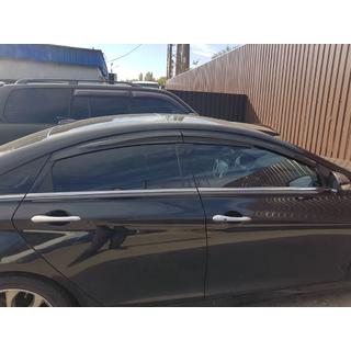 Window Deflectors (4 pcs, Sunplex Sport) Hyundai Sonata YF 2010-2014 photo 2