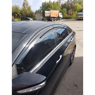 Window Deflectors (4 pcs, Sunplex Sport) Hyundai Sonata YF 2010-2014 photo 3
