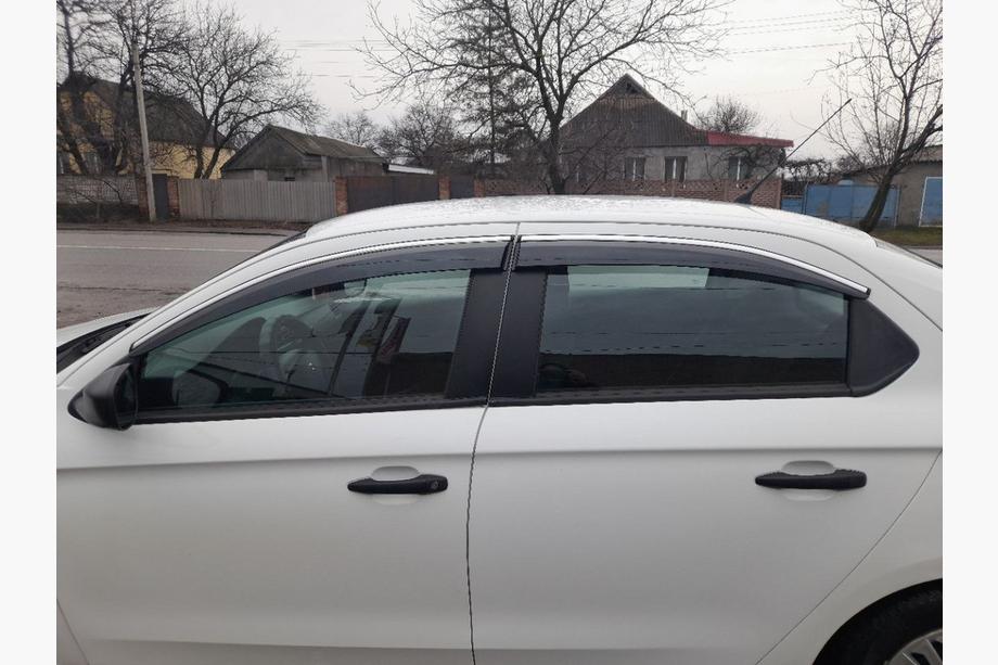 Peugeot 301 2012- Window Deflectors with Chrome Trim (4 pcs, Sunplex Chrome) Image