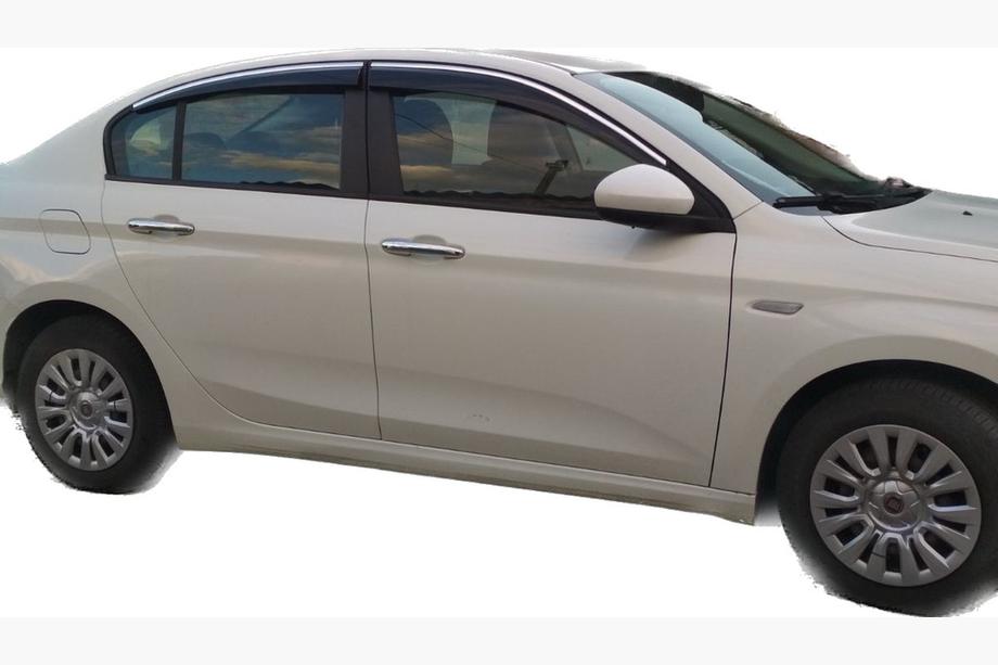 Fiat Tipo 2016- Window Deflectors with Chrome Trim (4 pcs, Sunplex Chrome) Image