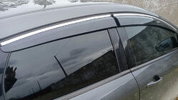 Ford Focus III 2011-2017 Window Deflectors with Chrome Trim HB/Sedan (4 pcs, Sunplex Chrome) photo 1