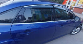 Ford Focus III 2011-2017 Window Deflectors with Chrome Trim HB/Sedan (4 pcs, Sunplex Chrome) photo 2