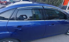 Ford Focus III 2011-2017 Window Deflectors with Chrome Trim HB/Sedan (4 pcs, Sunplex Chrome) photo 3